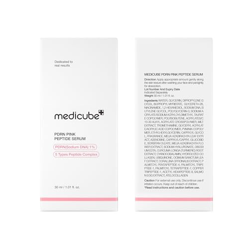 medicube PDRN Pink Peptide Serum with Salmon DNA, Firmer, Even-Looking Skin