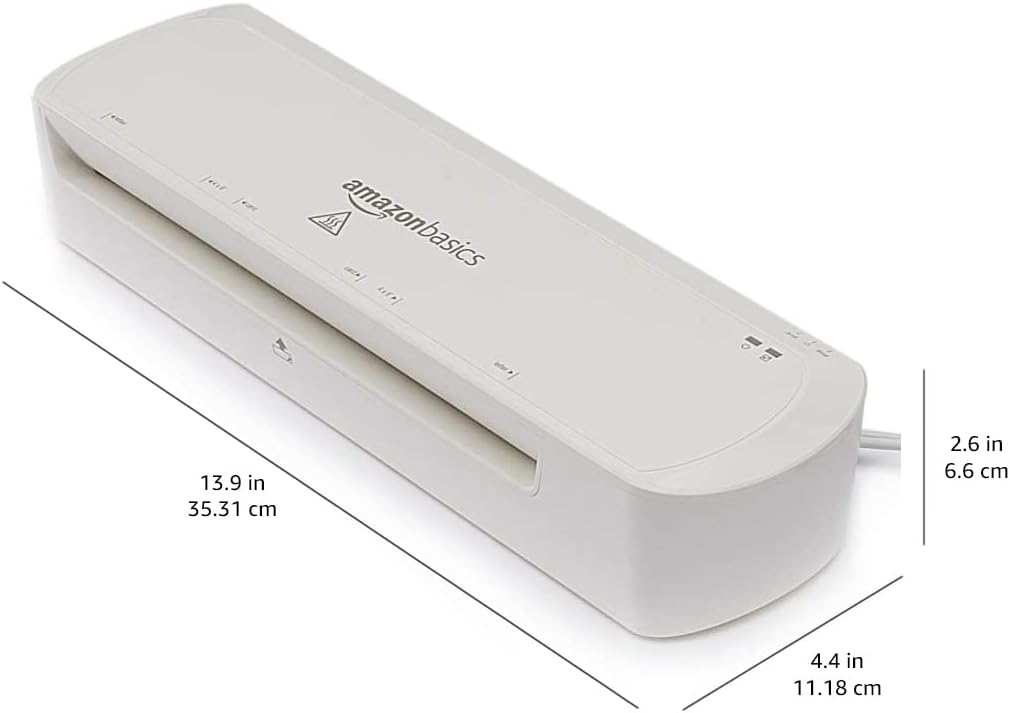Amazon Basics 9-Inch Thermal Laminator Machine with Quick Warm-Up, 2 Heat Settings, Jam Release for Documents and Photos, White Father Jim Norris notebooks