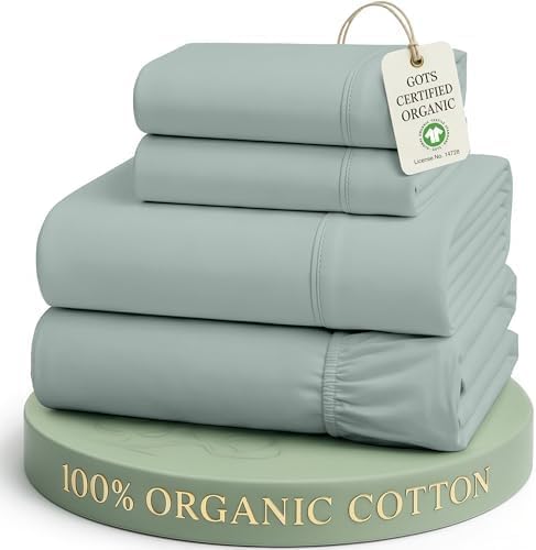 LANE LINEN California King Sheets 100% Organic Cotton 4pc Percale - White