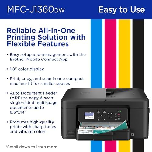 Brother Work Smart 1360 Wireless Color Inkjet All-in-One Print, Scan, Copy Father Jim Norris notebooks
