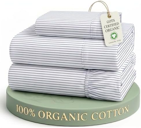 LANE LINEN California King Sheets 100% Organic Cotton 4pc Percale - White