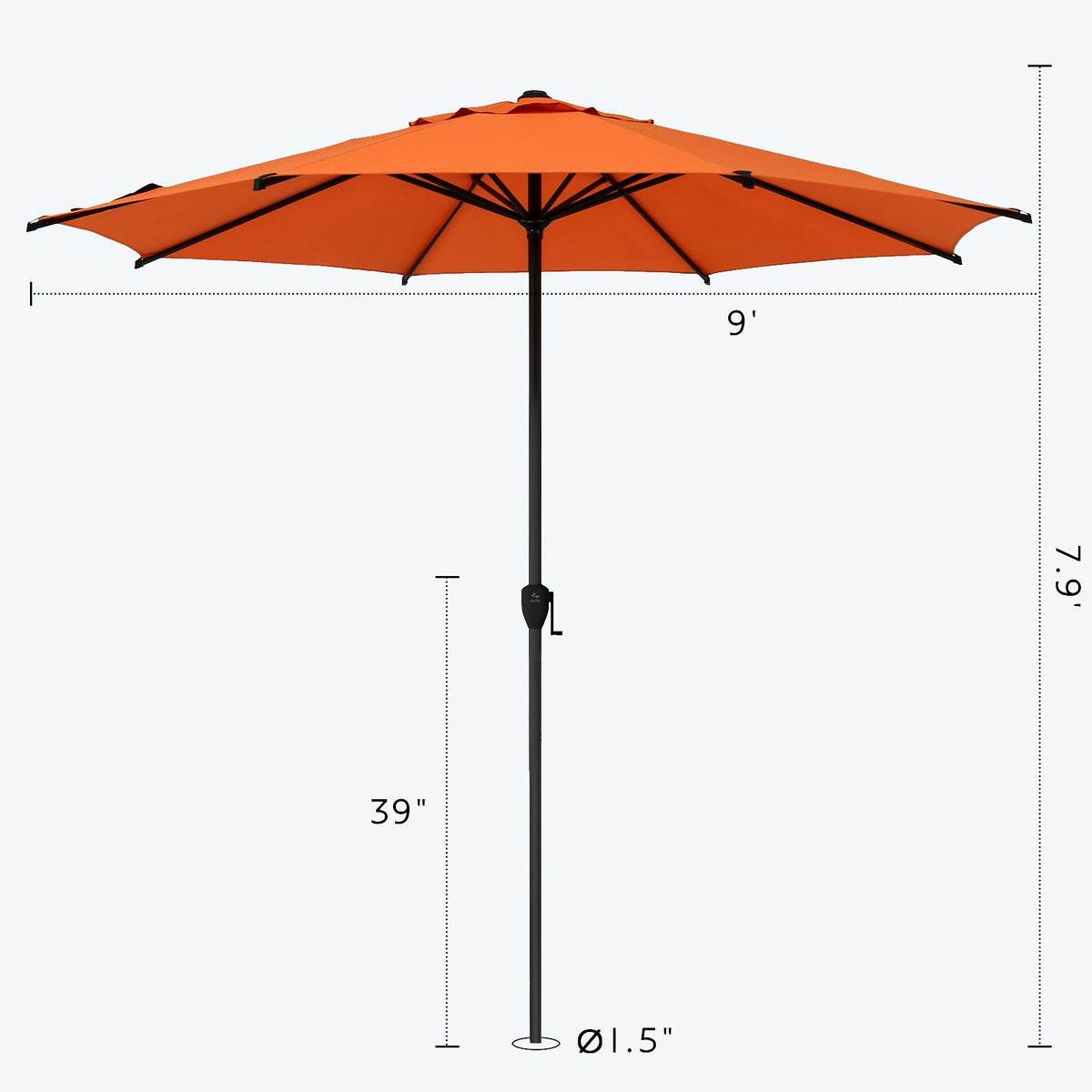 Abba Patio 7.5FT Lyon Outdoor Patio Umbrella Outdoor Table Umbrella with Push Button Tilt and Crank Market Umbrella 6 Sturdy Ribs UV Protection Waterproof for Garden Deck Backyard Pool Grey Father Jim Norris notebooks