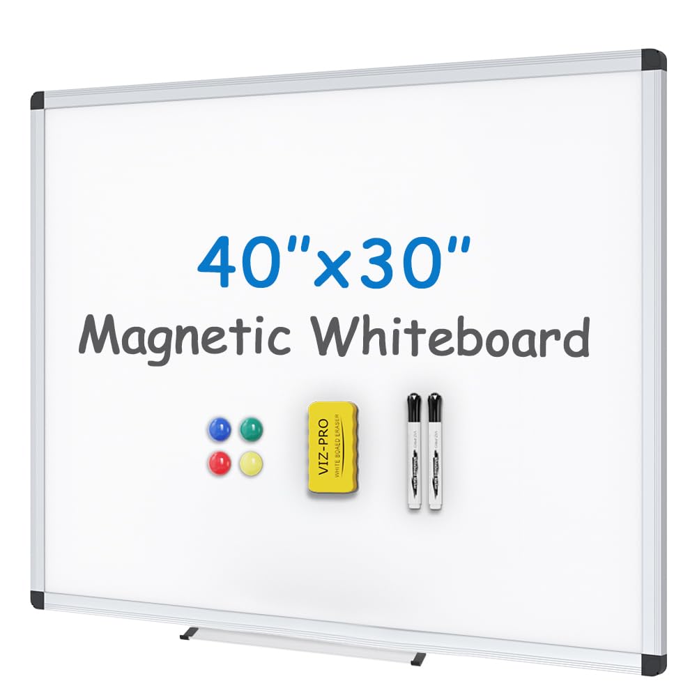 VIZ-PRO Magnetic Dry Erase Board, 36 X 24 Inches, Silver Aluminium Frame Father Jim Norris notebooks