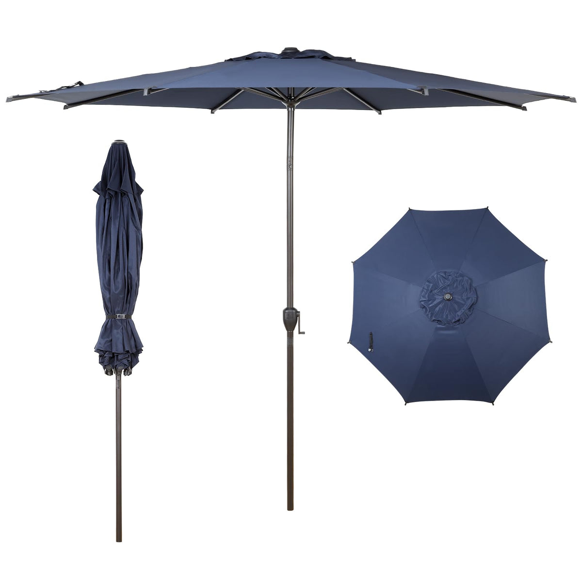 Abba Patio 7.5FT Lyon Outdoor Patio Umbrella Outdoor Table Umbrella with Push Button Tilt and Crank Market Umbrella 6 Sturdy Ribs UV Protection Waterproof for Garden Deck Backyard Pool Grey Father Jim Norris notebooks