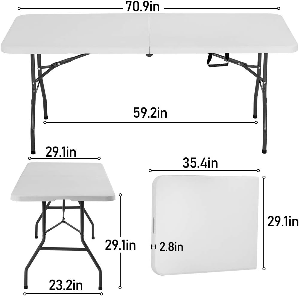 BestOffice | 6FT Folding Table | Black | Portable Plastic Table Father Jim Norris notebooks