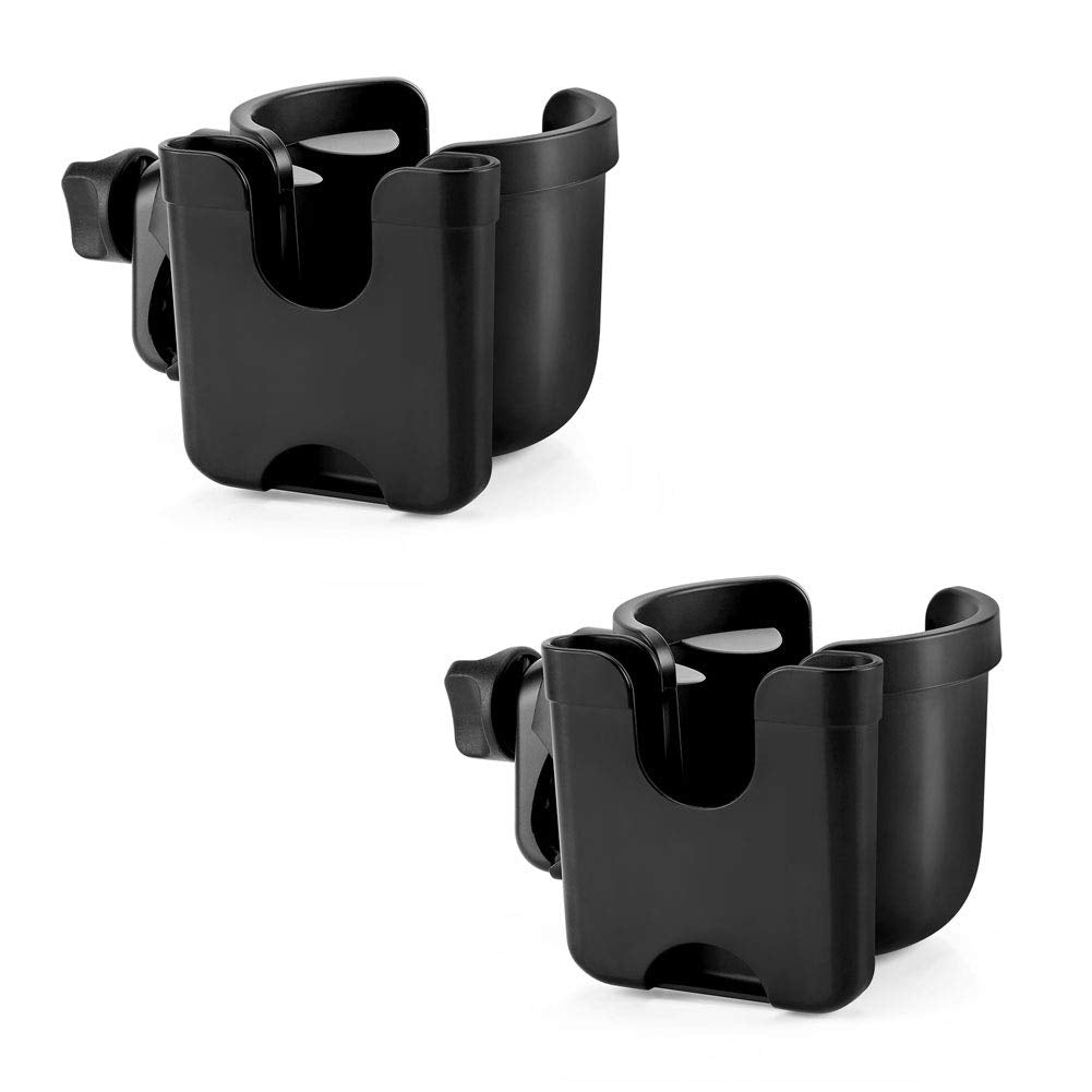 Accmor Stroller Cup Holder with Phone Holder, Bike Cup Holder, Walker Scooter Wheelchair Cup Holder Attachment, Universal Cup Holder for Uppababy Graco Strollers