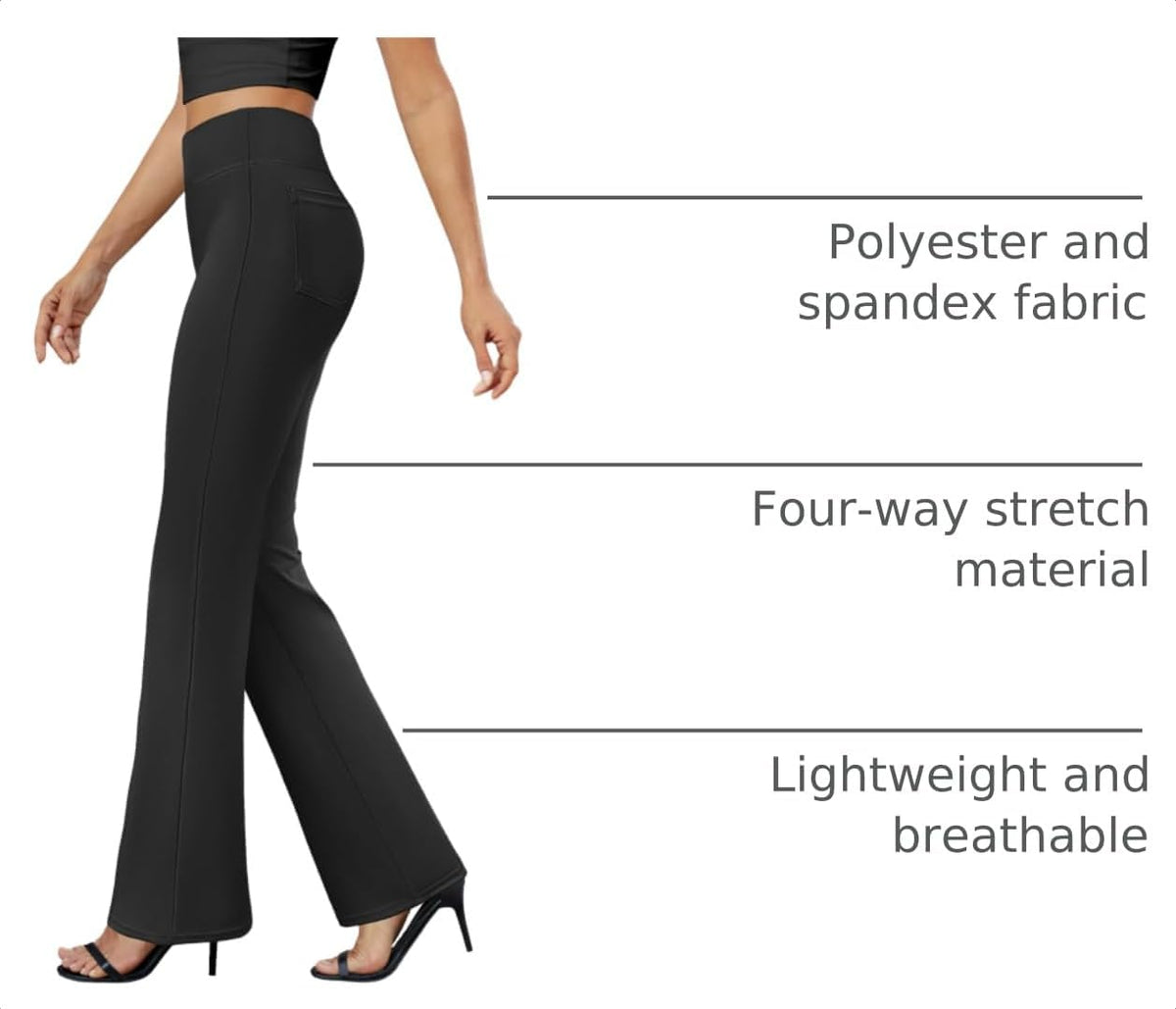 DLOODA Womens Bootcut Dress Pants Business Casual Work Pants with Pockets