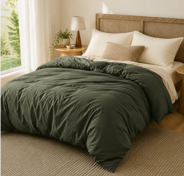 Bedsure Skipper Blue Duvet Cover Queen Size - 3 Pieces Prewashed Cotton-Like Polyester Extra Soft Bedding Set, Includes 1 Duvet Cover 90x90 Inches with Zipper Closure & 2 Pillow Shams, No Comforter