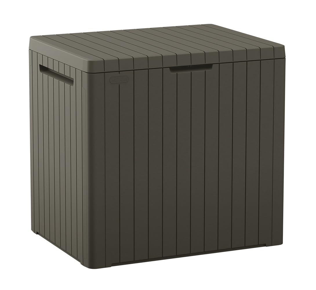 Keter City 30 Gal Outdoor Storage Box and Patio Side Table Father Jim Norris notebooks