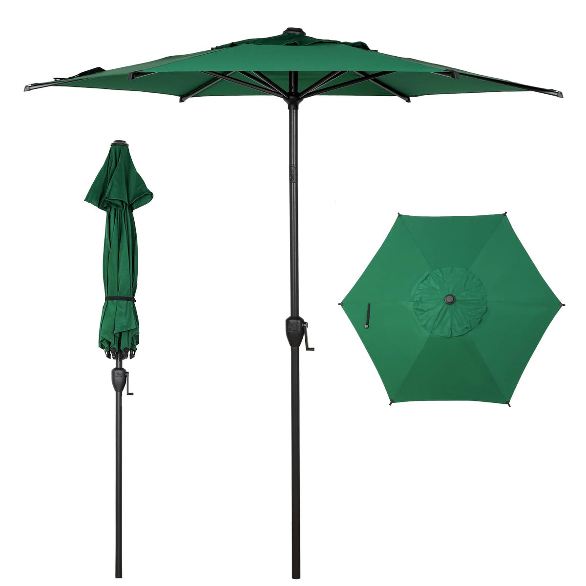Abba Patio 7.5FT Lyon Outdoor Patio Umbrella Outdoor Table Umbrella with Push Button Tilt and Crank Market Umbrella 6 Sturdy Ribs UV Protection Waterproof for Garden Deck Backyard Pool Grey Father Jim Norris notebooks
