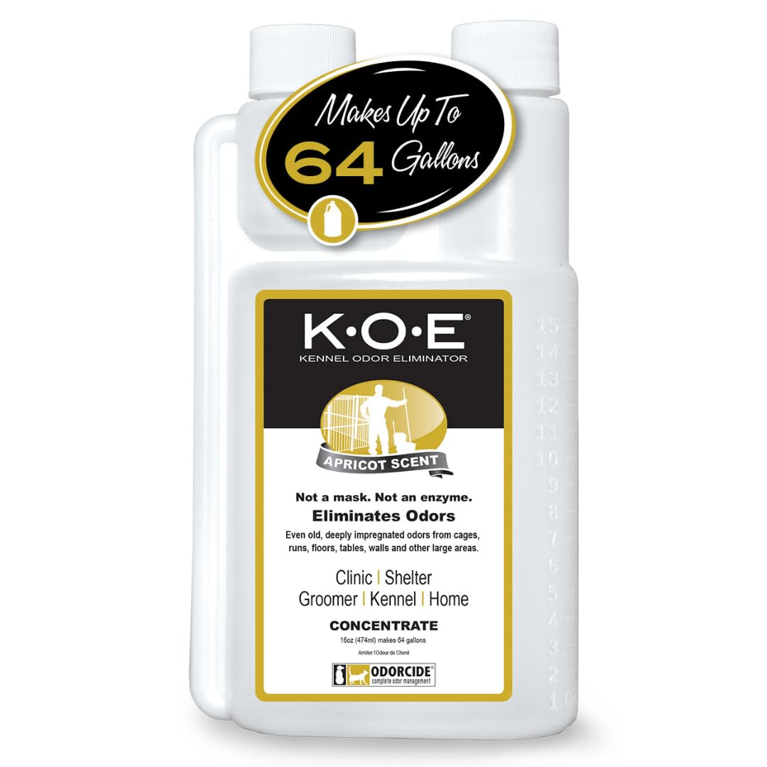 Odorcide K.O.E Kennel Odor Eliminator Concentrate, Fresh Scent, 16 oz - Non-Enzymatic Formula for Cages, Runs, Home and Kennel Use