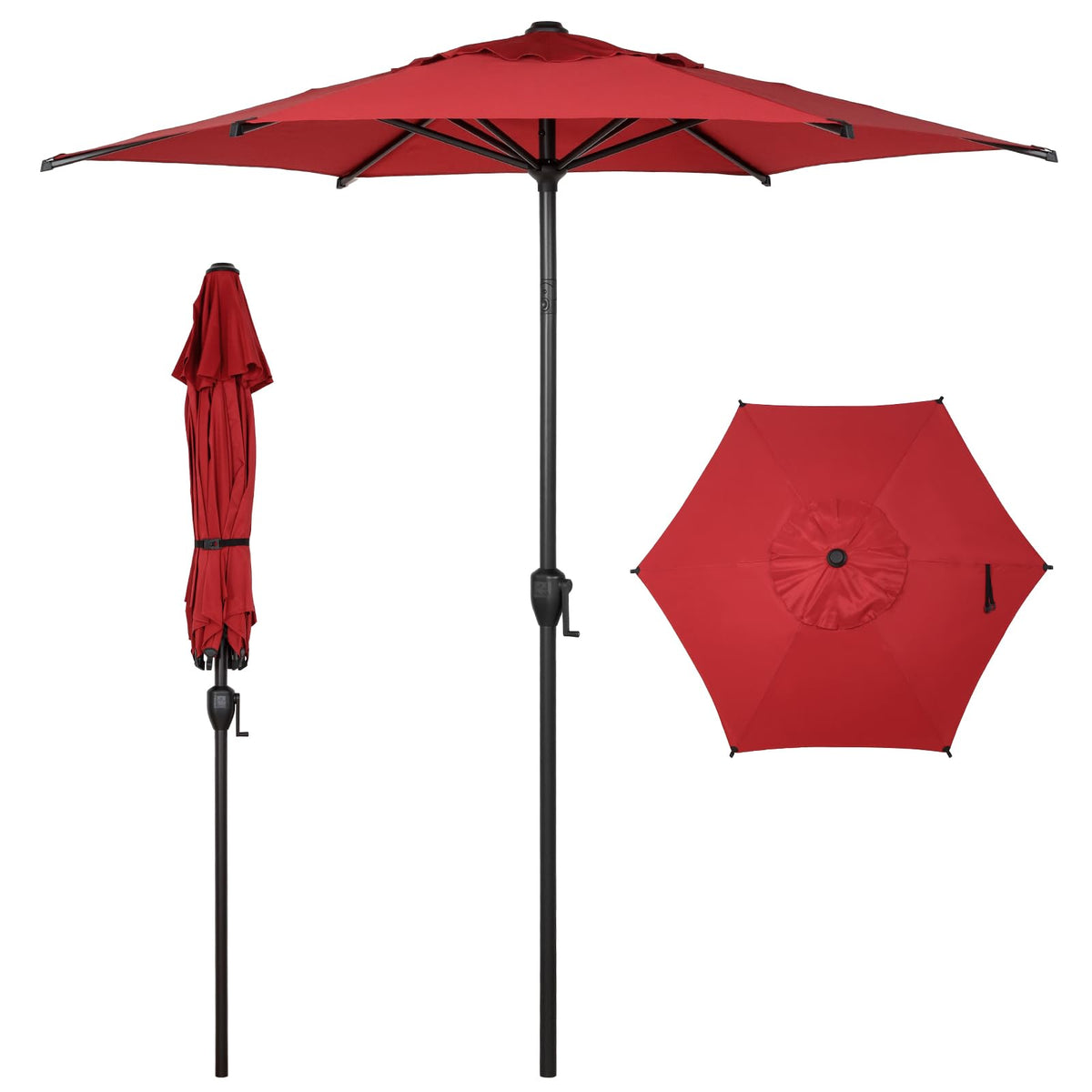 Abba Patio 7.5FT Lyon Outdoor Patio Umbrella Outdoor Table Umbrella with Push Button Tilt and Crank Market Umbrella 6 Sturdy Ribs UV Protection Waterproof for Garden Deck Backyard Pool Grey Father Jim Norris notebooks