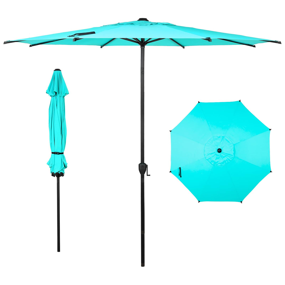 Abba Patio 7.5FT Lyon Outdoor Patio Umbrella Outdoor Table Umbrella with Push Button Tilt and Crank Market Umbrella 6 Sturdy Ribs UV Protection Waterproof for Garden Deck Backyard Pool Grey Father Jim Norris notebooks