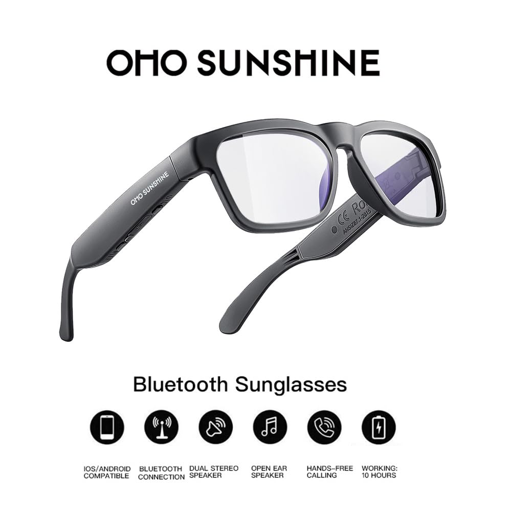 OhO Open Ear Smart Glasses, UV400 Z87.1 Lightweight Audio Bluetooth Glasses Father Jim Norris notebooks