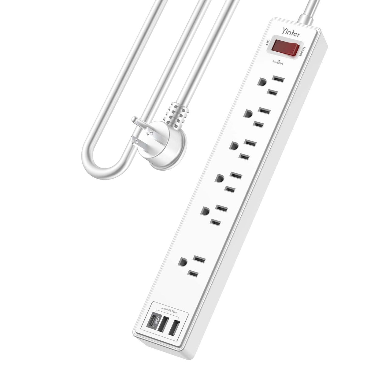 Yintar 6Ft Surge Protector Power Strip with 6 Outlets & 3 USB Ports, Black Father Jim Norris notebooks