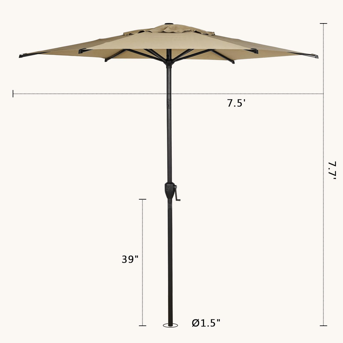Abba Patio 7.5FT Lyon Outdoor Patio Umbrella Outdoor Table Umbrella with Push Button Tilt and Crank Market Umbrella 6 Sturdy Ribs UV Protection Waterproof for Garden Deck Backyard Pool Grey Father Jim Norris notebooks