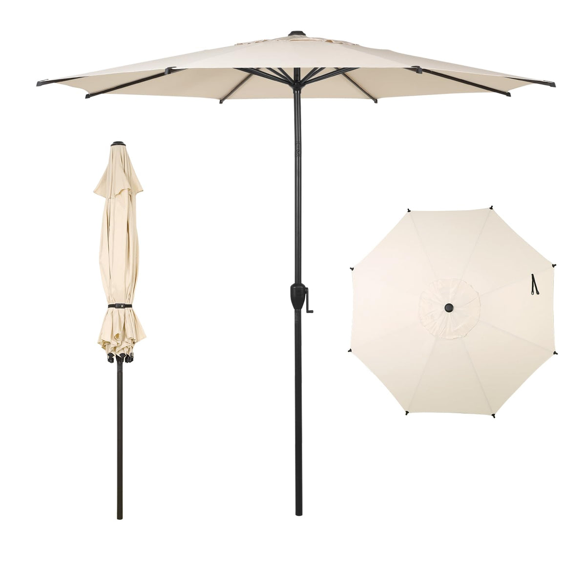 Abba Patio 7.5FT Lyon Outdoor Patio Umbrella Outdoor Table Umbrella with Push Button Tilt and Crank Market Umbrella 6 Sturdy Ribs UV Protection Waterproof for Garden Deck Backyard Pool Grey Father Jim Norris notebooks