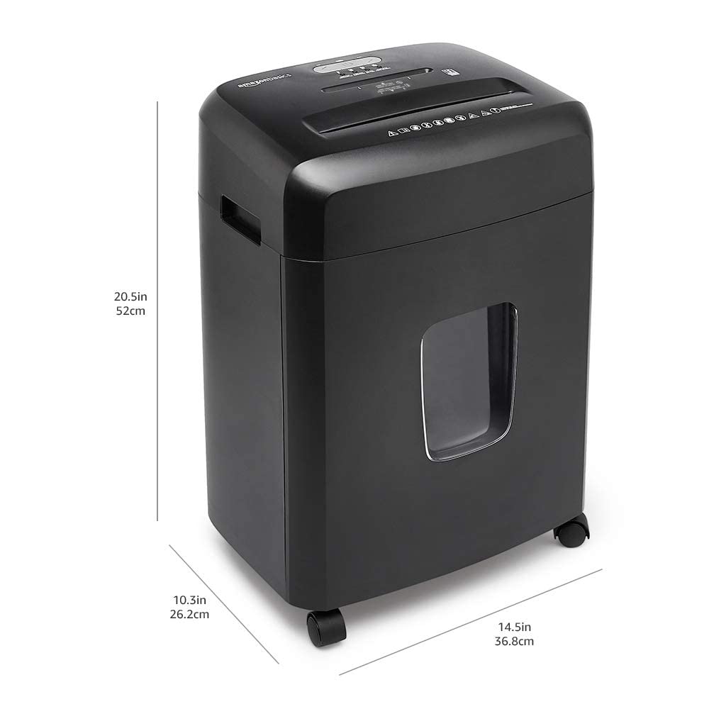 Amazon Basics 8-Sheet High Security Cross Cut Paper and Credit Card Shredder with P-4 Security, Auto Shut-off, Black Father Jim Norris notebooks