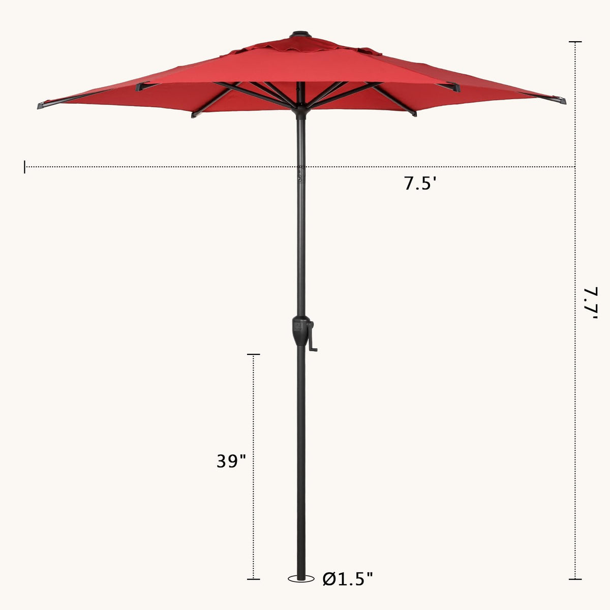 Abba Patio 7.5FT Lyon Outdoor Patio Umbrella Outdoor Table Umbrella with Push Button Tilt and Crank Market Umbrella 6 Sturdy Ribs UV Protection Waterproof for Garden Deck Backyard Pool Grey Father Jim Norris notebooks
