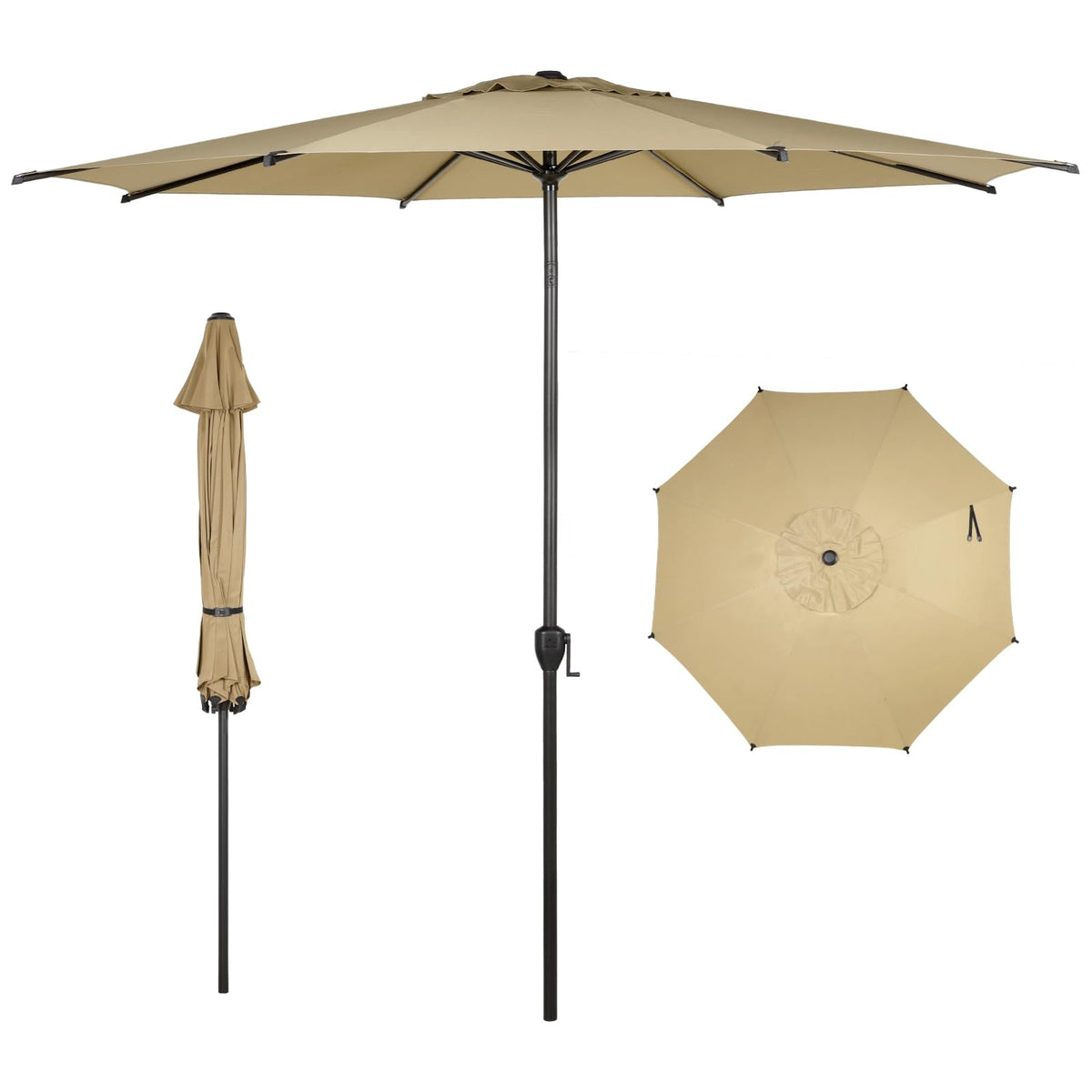 Abba Patio 7.5FT Lyon Outdoor Patio Umbrella Outdoor Table Umbrella with Push Button Tilt and Crank Market Umbrella 6 Sturdy Ribs UV Protection Waterproof for Garden Deck Backyard Pool Grey Father Jim Norris notebooks