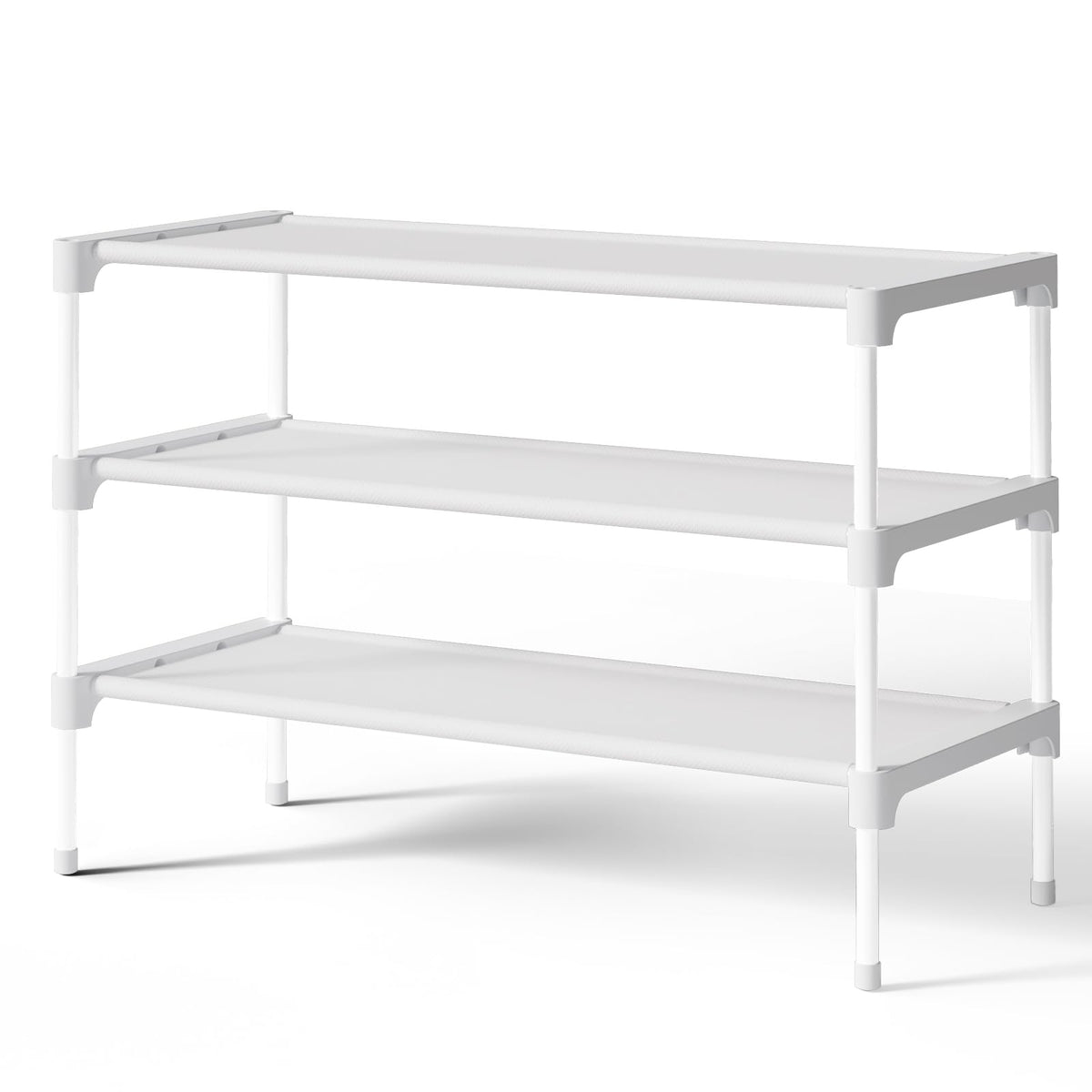 Kitsure Shoe Rack - Non-Woven Shoe Rack Shelf, Shoe Organizer for Closet, Entryway, Garage & Corridor, Stackable Shoe Shelves, 27.5" Wide - 2 Tier, Black