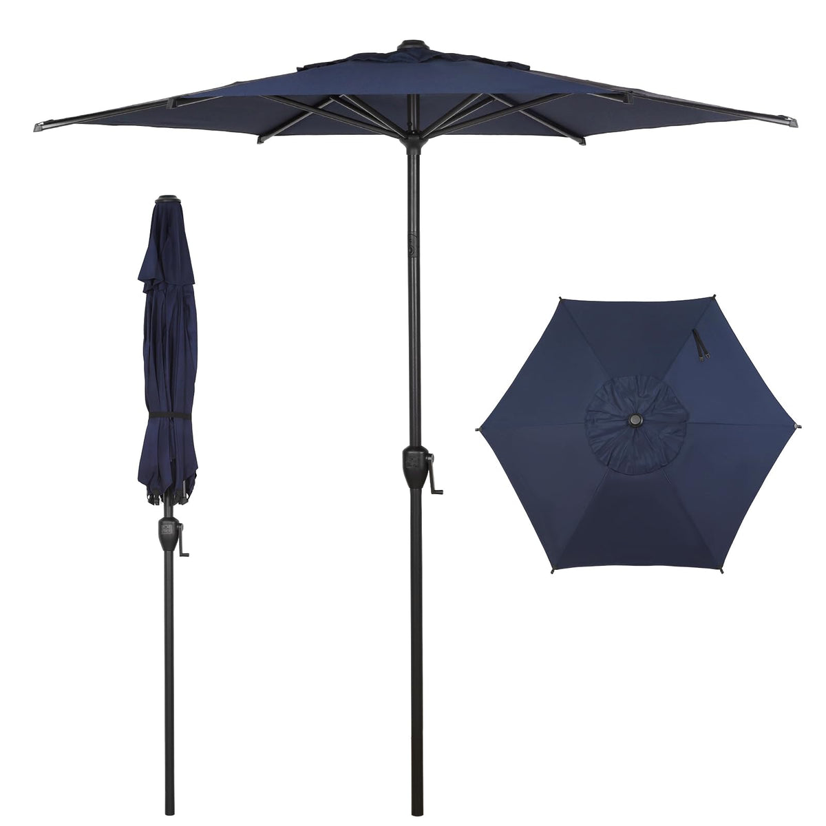 Abba Patio 7.5FT Lyon Outdoor Patio Umbrella Outdoor Table Umbrella with Push Button Tilt and Crank Market Umbrella 6 Sturdy Ribs UV Protection Waterproof for Garden Deck Backyard Pool Grey Father Jim Norris notebooks