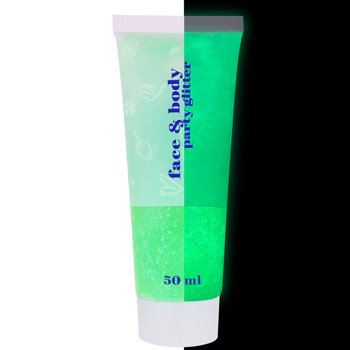Clear White Face Body Glitter Gel, Halloween Mermaid Fairy Hair Glitter Makeup for Kids