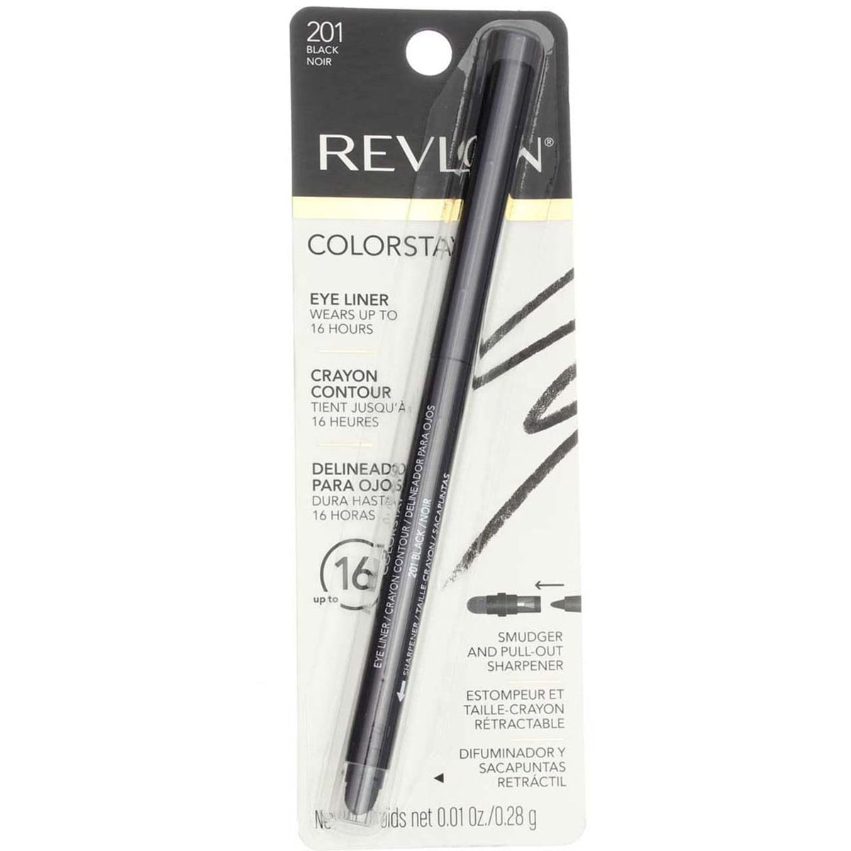 REVLON ColorStay Pencil Waterproof Eyeliner, 204 Charcoal, 0.01 oz