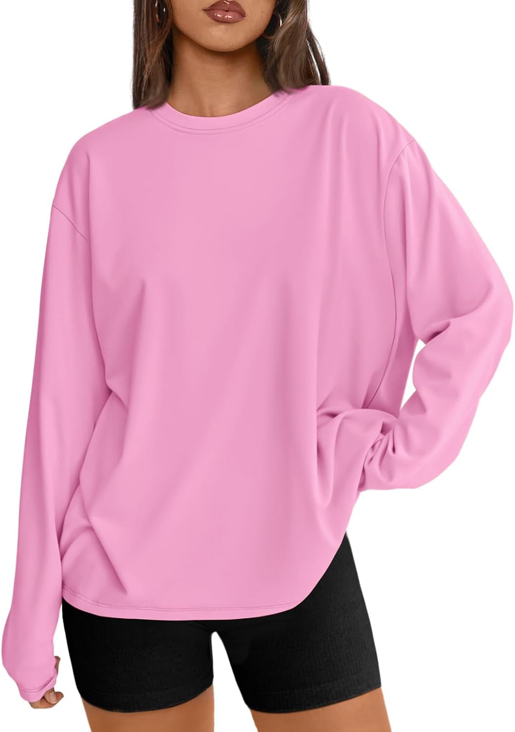 Trendy Queen Womens Oversized Long Sleeve Shirts Fall Tops 2026 Basic Tee
