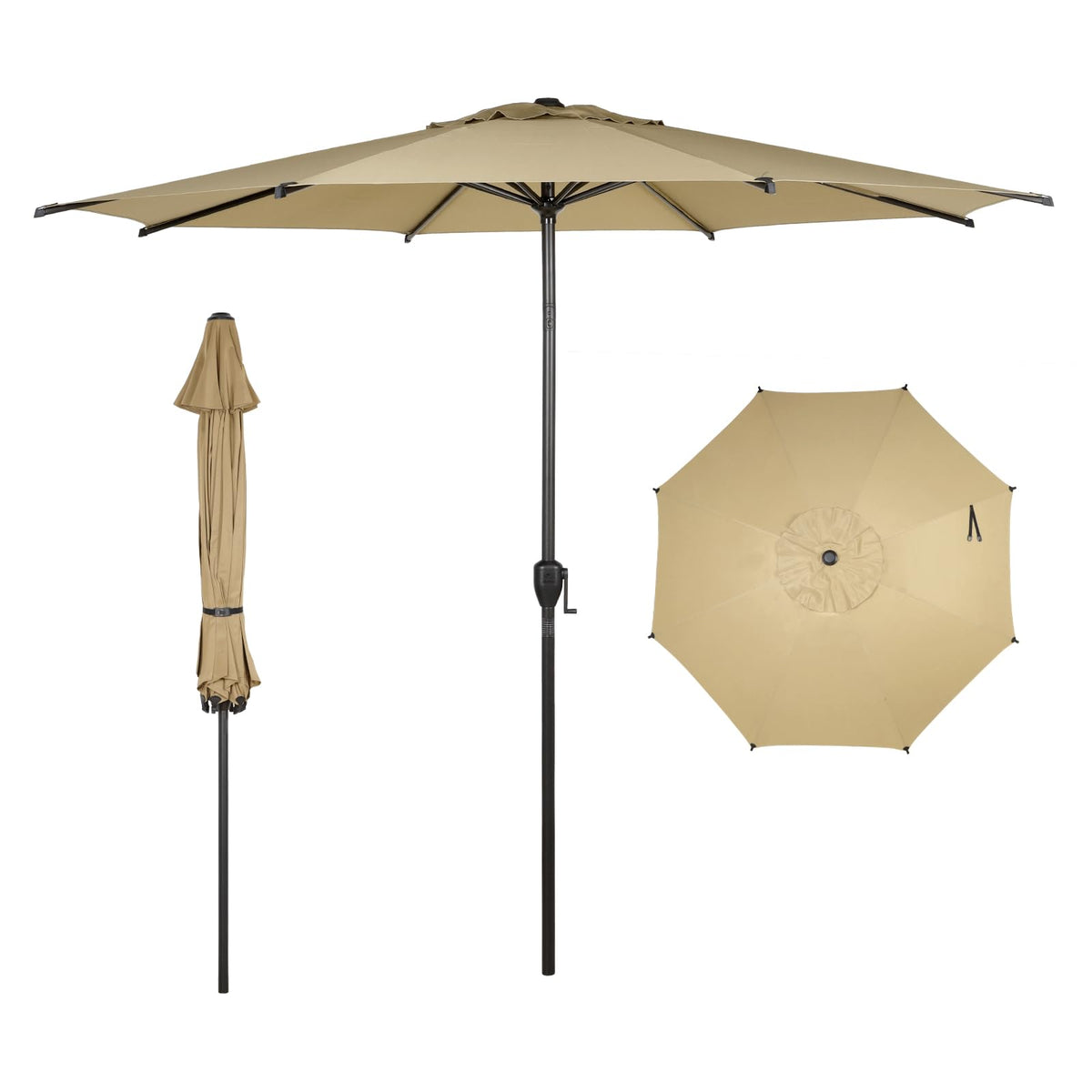 Abba Patio 7.5FT Lyon Outdoor Patio Umbrella Outdoor Table Umbrella with Push Button Tilt and Crank Market Umbrella 6 Sturdy Ribs UV Protection Waterproof for Garden Deck Backyard Pool Grey Father Jim Norris notebooks