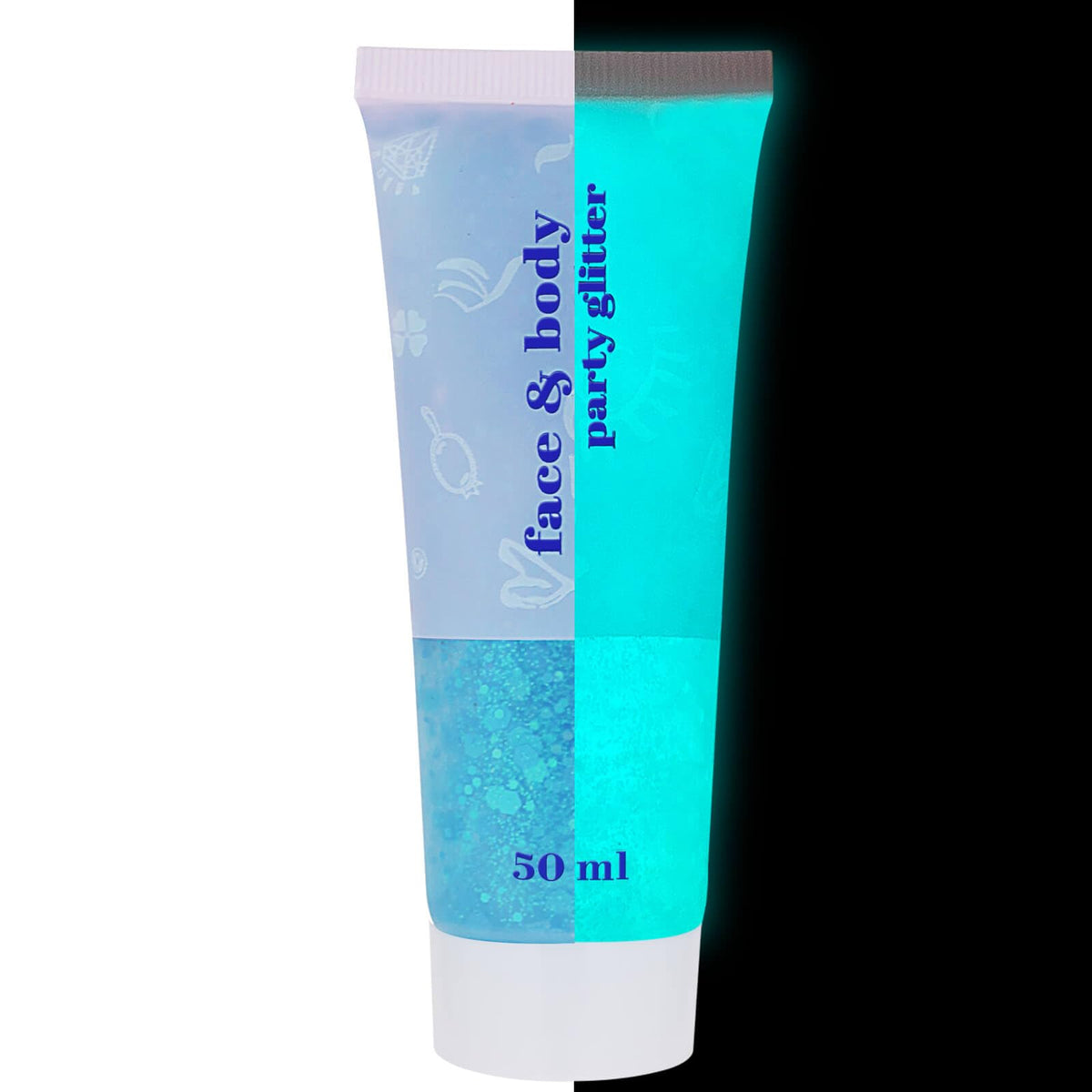 Clear White Face Body Glitter Gel, Halloween Mermaid Fairy Hair Glitter Makeup for Kids