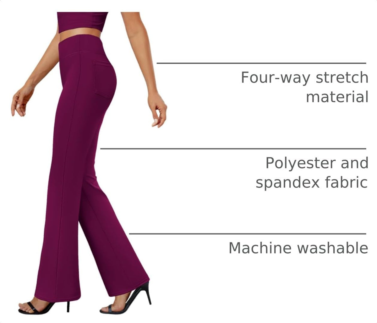 DLOODA Womens Bootcut Dress Pants Business Casual Work Pants with Pockets