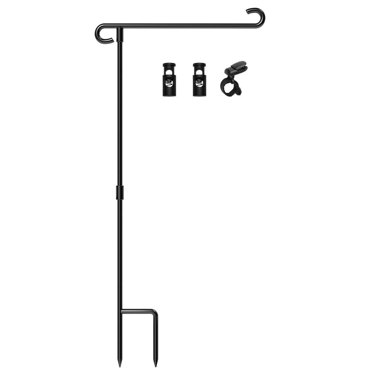HOOSUN Garden Flag Stand,Premium Garden Flag Holder Pole Metal Powder-Coated Weather-Proof Paint with Graden Flag Clip and Spring Stoppers Without Flag Garden Decorations Father Jim Norris notebooks