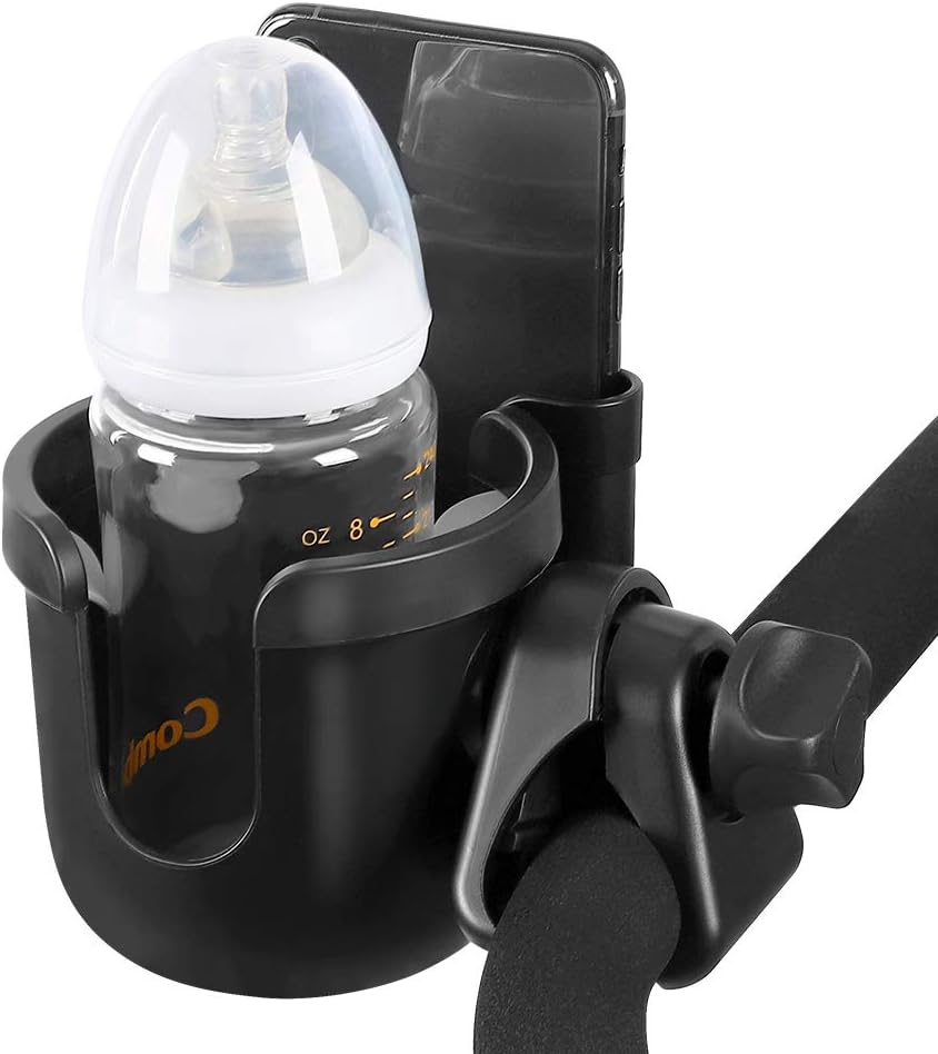 Accmor Stroller Cup Holder with Phone Holder, Bike Cup Holder, Walker Scooter Wheelchair Cup Holder Attachment, Universal Cup Holder for Uppababy Graco Strollers