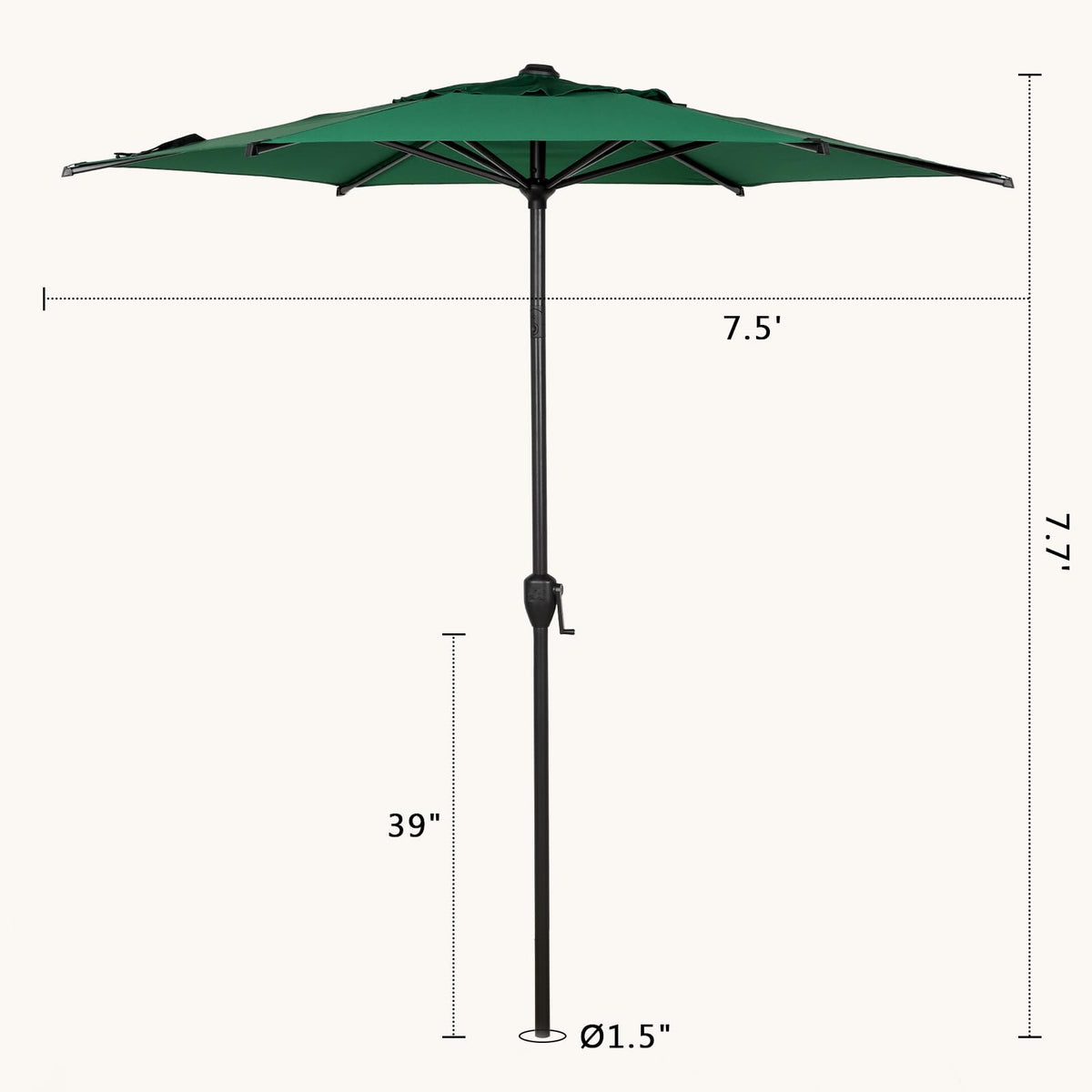 Abba Patio 7.5FT Lyon Outdoor Patio Umbrella Outdoor Table Umbrella with Push Button Tilt and Crank Market Umbrella 6 Sturdy Ribs UV Protection Waterproof for Garden Deck Backyard Pool Grey Father Jim Norris notebooks