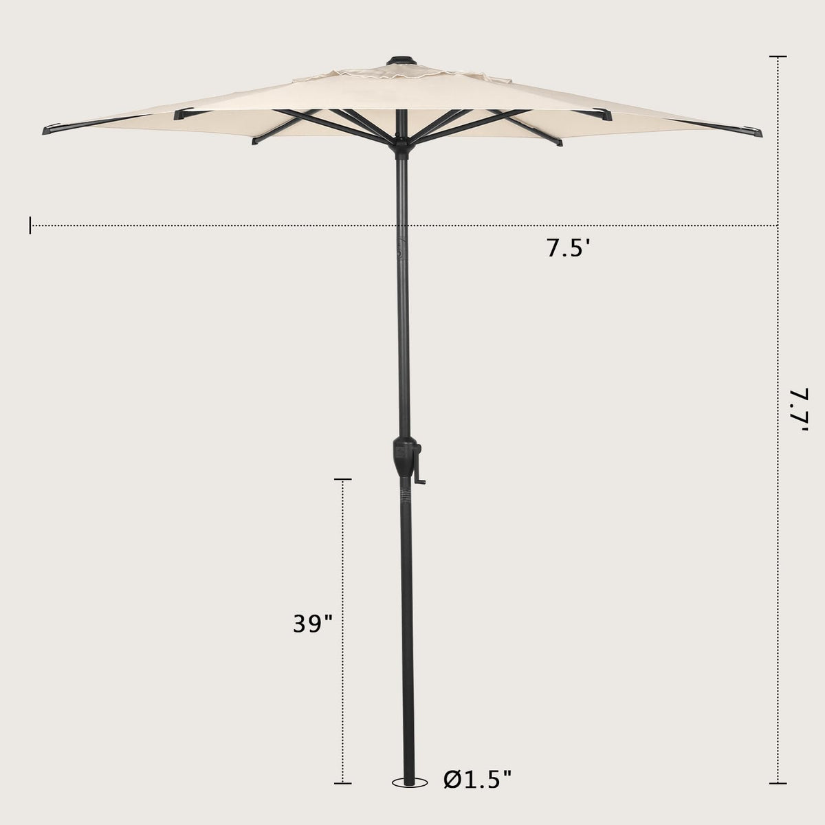 Abba Patio 7.5FT Lyon Outdoor Patio Umbrella Outdoor Table Umbrella with Push Button Tilt and Crank Market Umbrella 6 Sturdy Ribs UV Protection Waterproof for Garden Deck Backyard Pool Grey Father Jim Norris notebooks