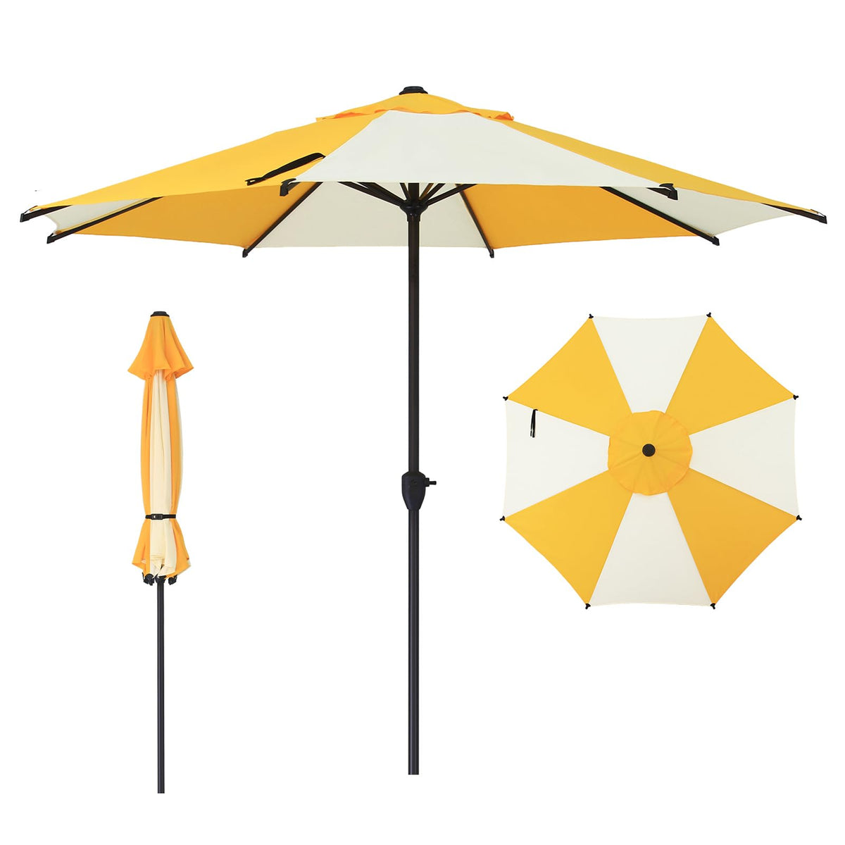 Abba Patio 7.5FT Lyon Outdoor Patio Umbrella Outdoor Table Umbrella with Push Button Tilt and Crank Market Umbrella 6 Sturdy Ribs UV Protection Waterproof for Garden Deck Backyard Pool Grey Father Jim Norris notebooks