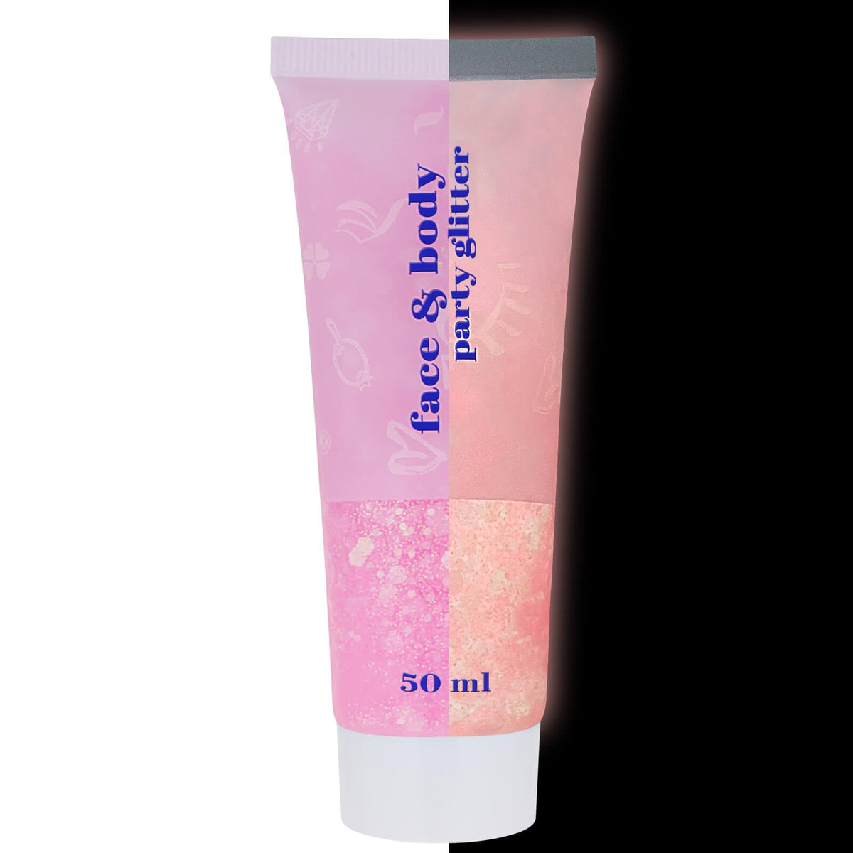 Clear White Face Body Glitter Gel, Halloween Mermaid Fairy Hair Glitter Makeup for Kids
