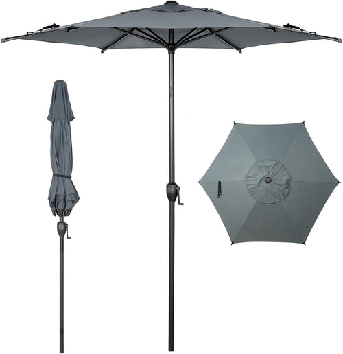 Abba Patio 7.5FT Lyon Outdoor Patio Umbrella Outdoor Table Umbrella with Push Button Tilt and Crank Market Umbrella 6 Sturdy Ribs UV Protection Waterproof for Garden Deck Backyard Pool Grey Father Jim Norris notebooks