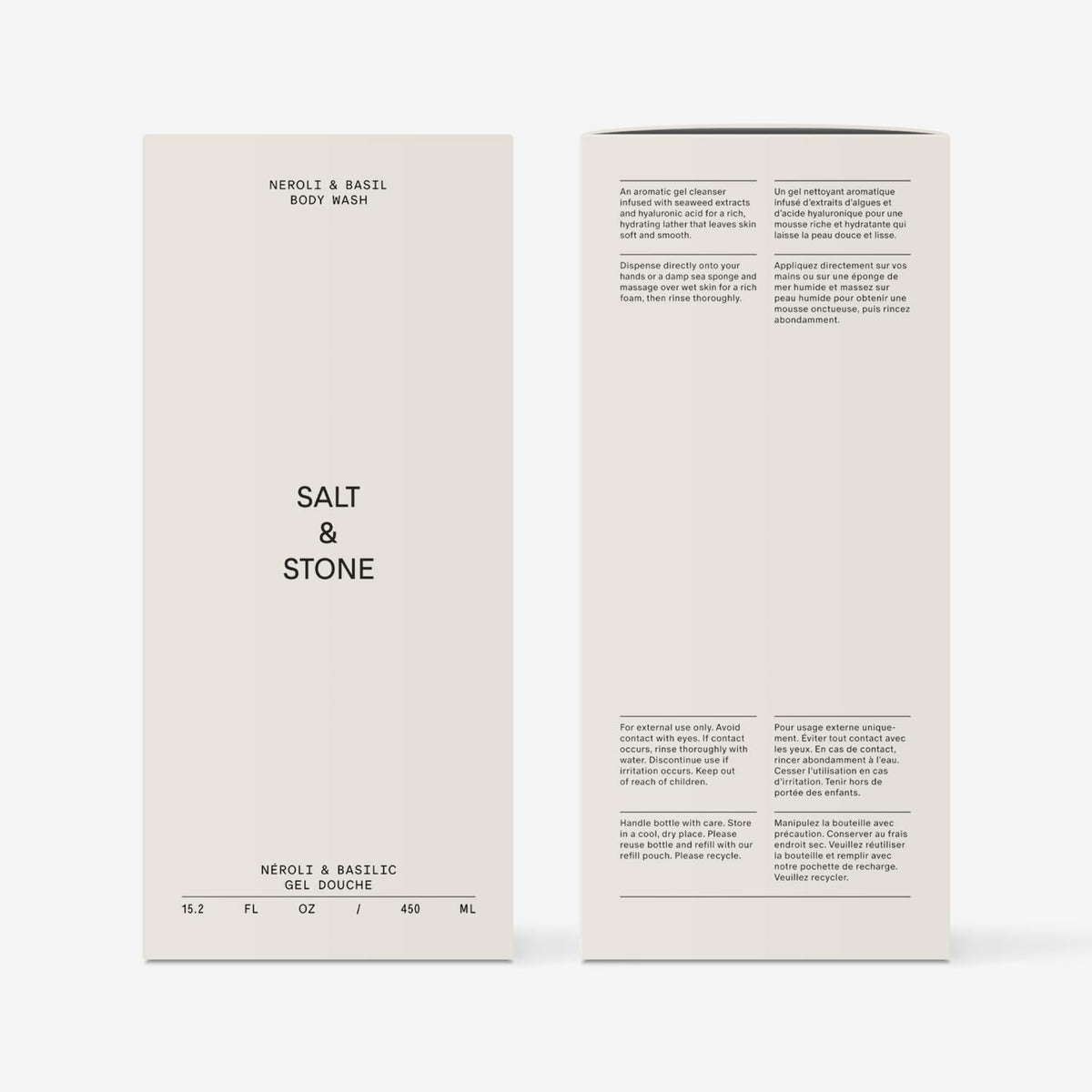 Salt & Stone Body Wash for Women & Men, Bergamot & Hinoki 15.2 fl oz