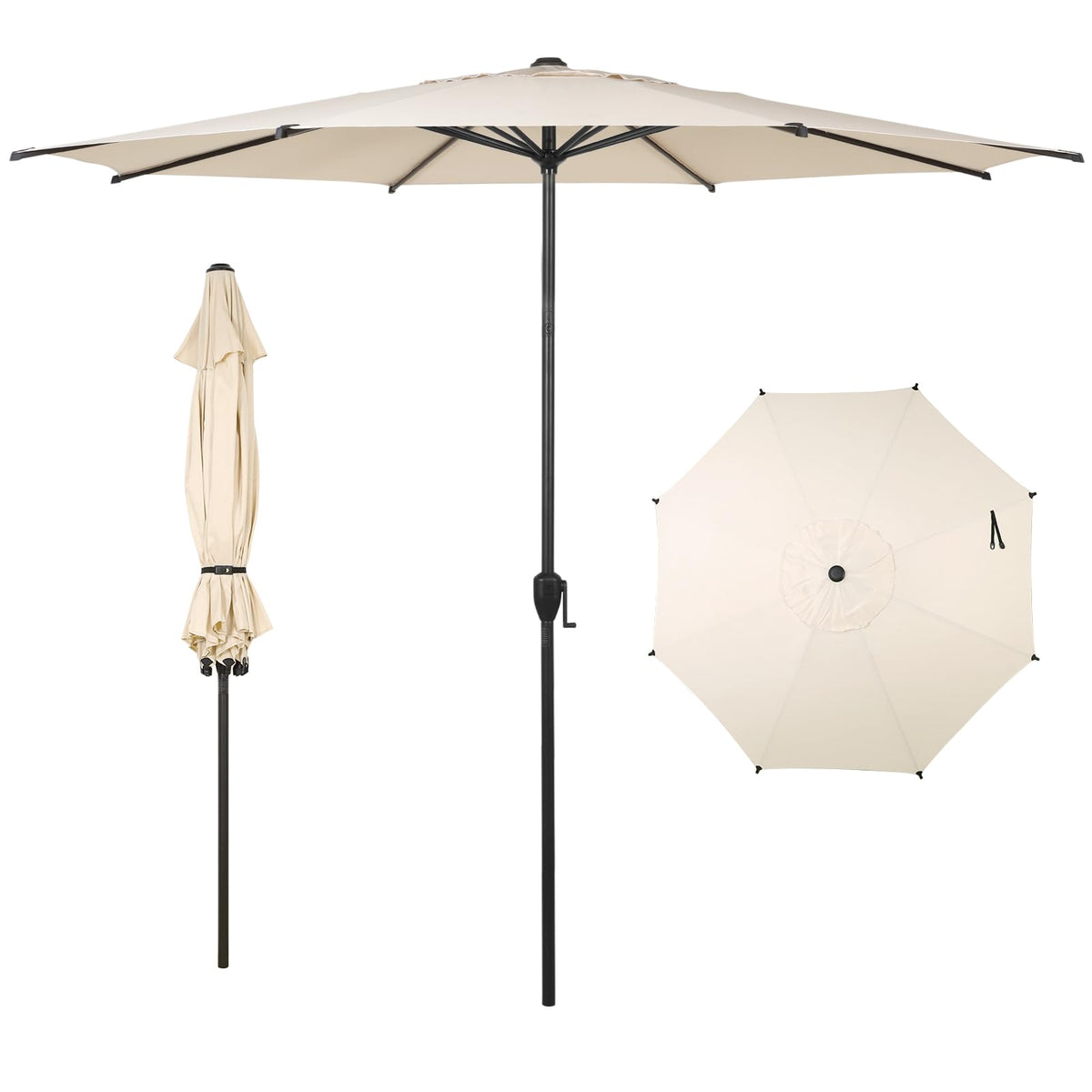Abba Patio 7.5FT Lyon Outdoor Patio Umbrella Outdoor Table Umbrella with Push Button Tilt and Crank Market Umbrella 6 Sturdy Ribs UV Protection Waterproof for Garden Deck Backyard Pool Grey Father Jim Norris notebooks
