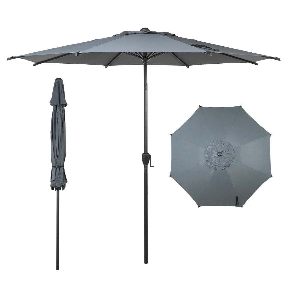 Abba Patio 7.5FT Lyon Outdoor Patio Umbrella Outdoor Table Umbrella with Push Button Tilt and Crank Market Umbrella 6 Sturdy Ribs UV Protection Waterproof for Garden Deck Backyard Pool Grey Father Jim Norris notebooks