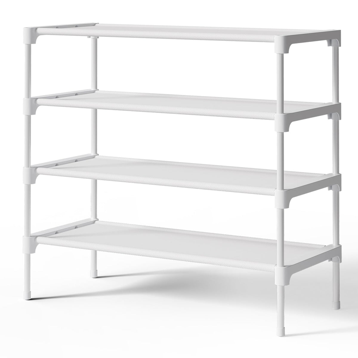 Kitsure Shoe Rack - Non-Woven Shoe Rack Shelf, Shoe Organizer for Closet, Entryway, Garage & Corridor, Stackable Shoe Shelves, 27.5" Wide - 2 Tier, Black