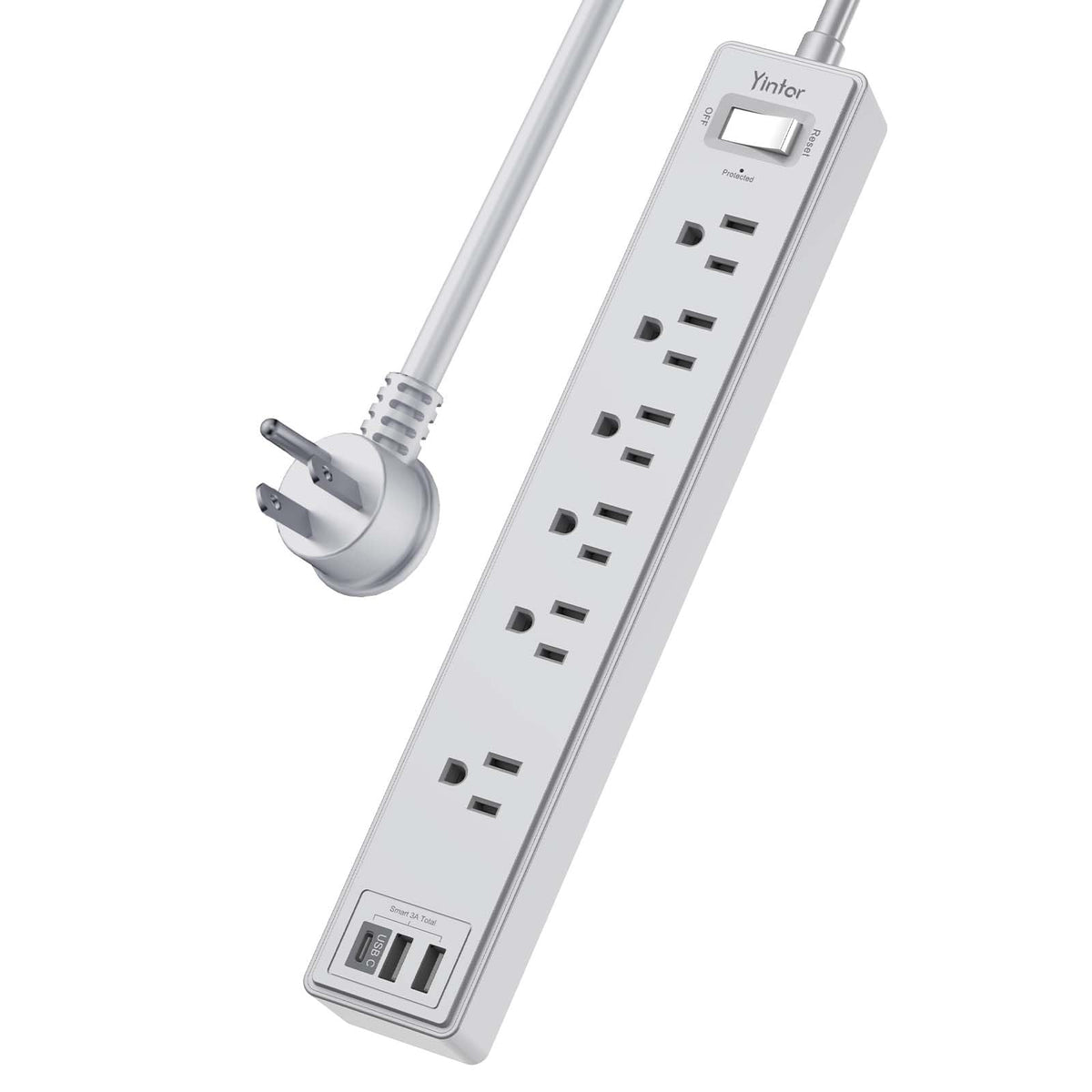 Yintar 6Ft Surge Protector Power Strip with 6 Outlets & 3 USB Ports, Black Father Jim Norris notebooks