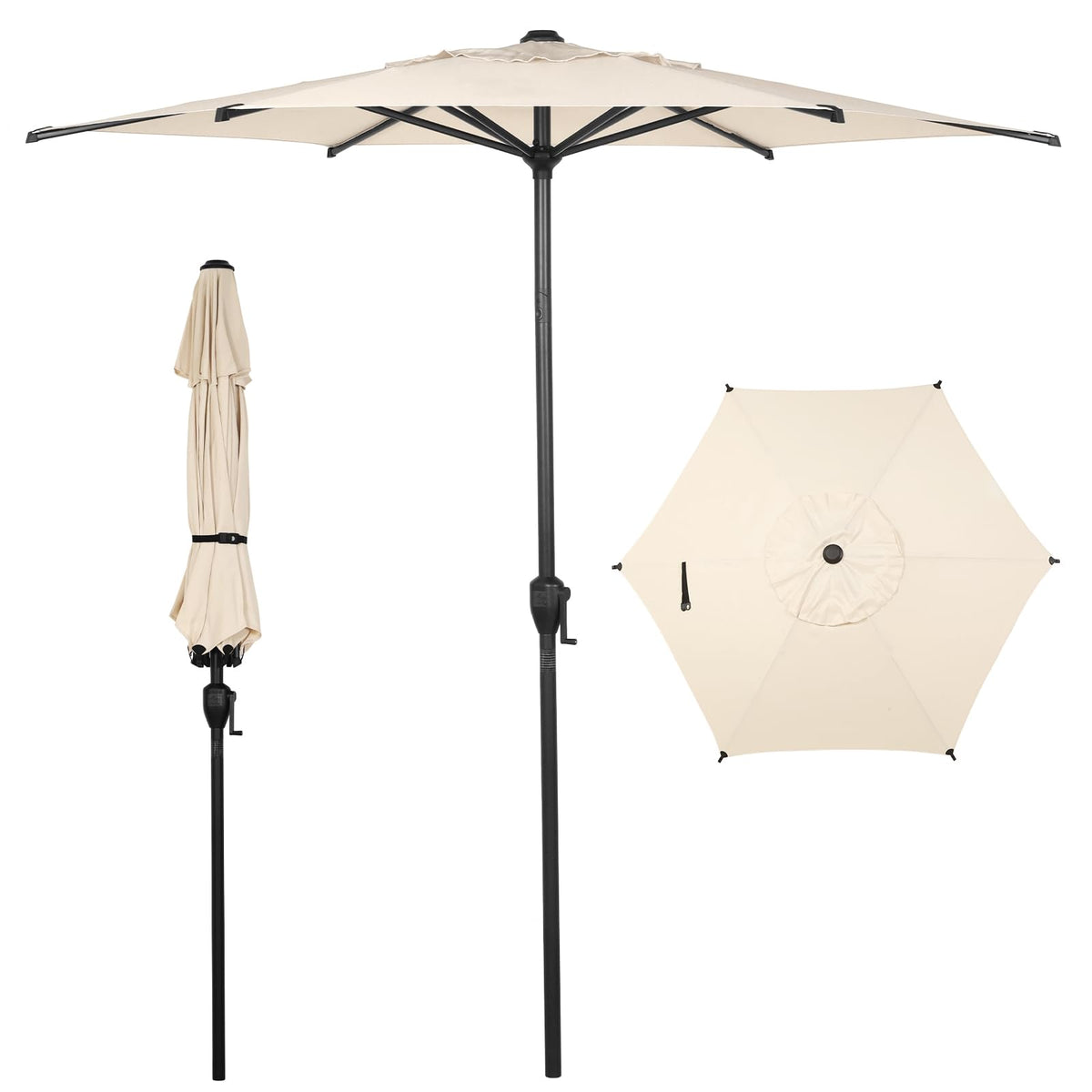 Abba Patio 7.5FT Lyon Outdoor Patio Umbrella Outdoor Table Umbrella with Push Button Tilt and Crank Market Umbrella 6 Sturdy Ribs UV Protection Waterproof for Garden Deck Backyard Pool Grey Father Jim Norris notebooks