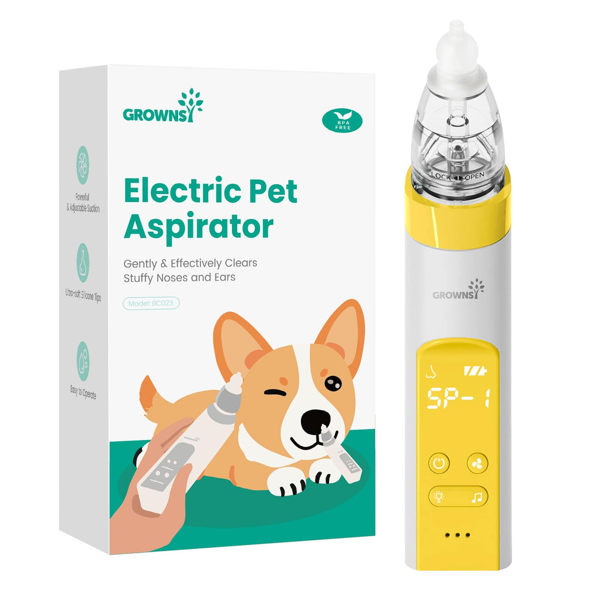 GROWNSY Baby Nasal Aspirator, Electric Nose Sucker, Powerful Suction,Grey