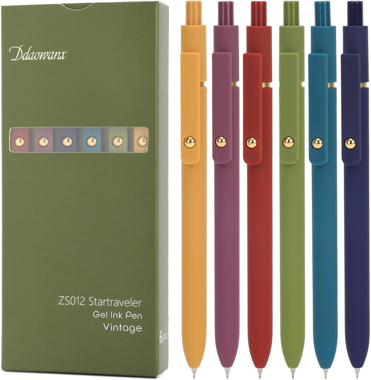 Ddaowanx Gel Pens,6 Pcs 0.5mm Retractable Quick Dry Black Ink Pens Father Jim Norris notebooks