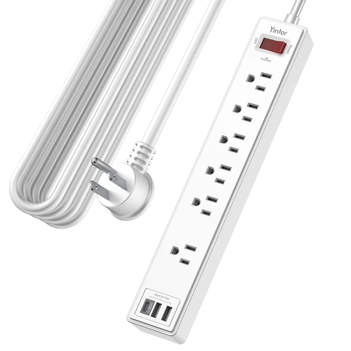 Yintar 6Ft Surge Protector Power Strip with 6 Outlets & 3 USB Ports, Black Father Jim Norris notebooks