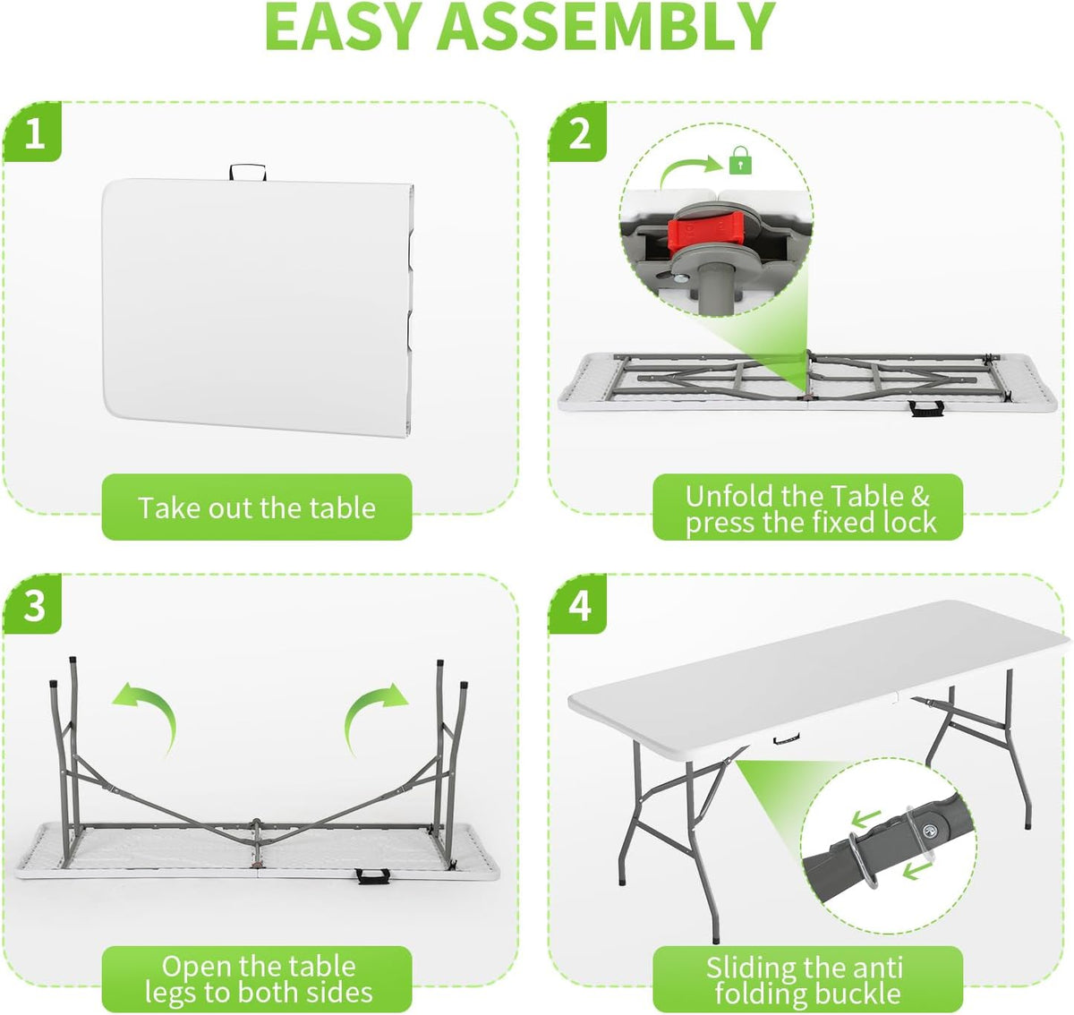 BestOffice | 6FT Folding Table | Black | Portable Plastic Table Father Jim Norris notebooks