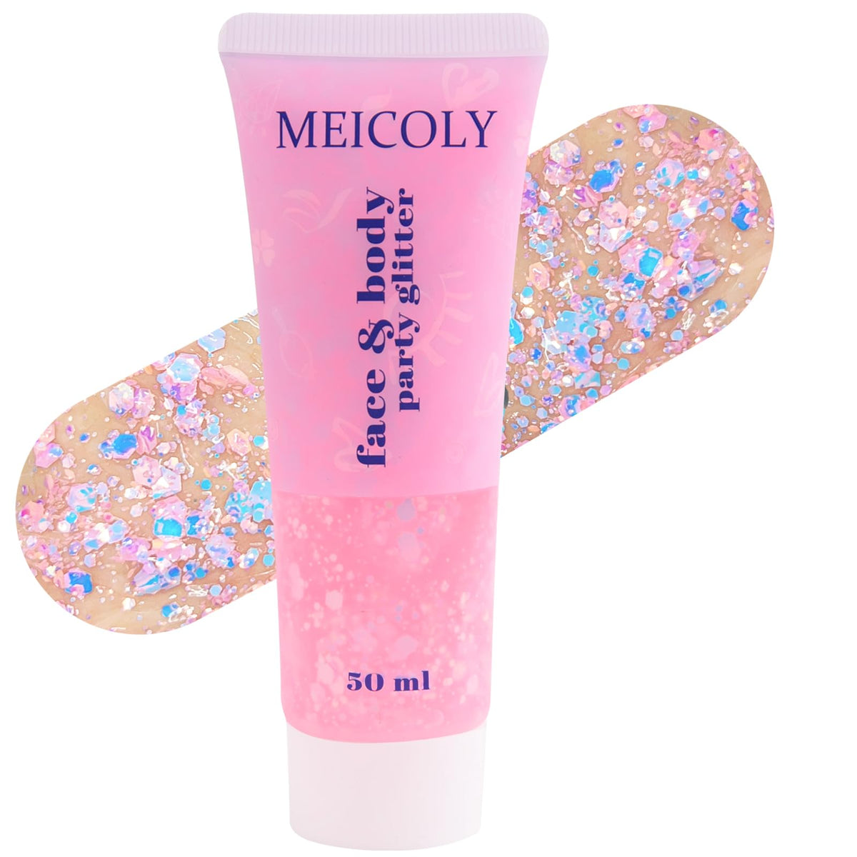 Clear White Face Body Glitter Gel, Halloween Mermaid Fairy Hair Glitter Makeup for Kids